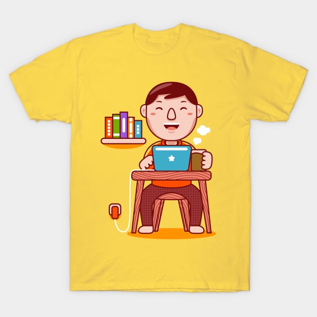 Cute Graphic Designer Cartoon T-Shirt by MEDZ